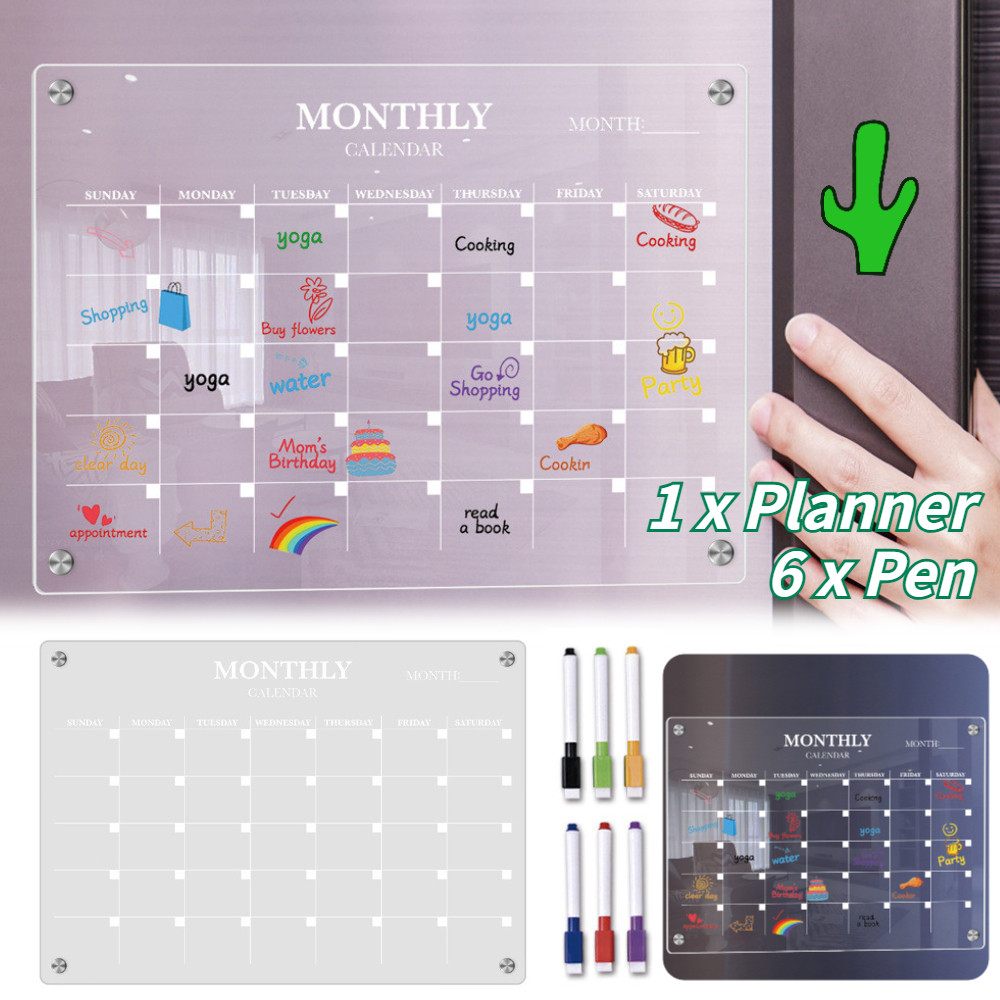 Weekly Monthly Planner Board Bening Transparan Schedule Board Magnetic Wall Planner Board Acrylic 1 