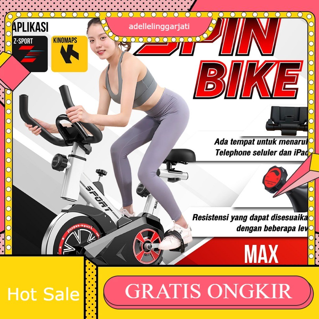 Bergaransi Spinning bike Sepeda Statis Peralatan Fitness Dalam Ruangan Kuat Hingga 300KG
