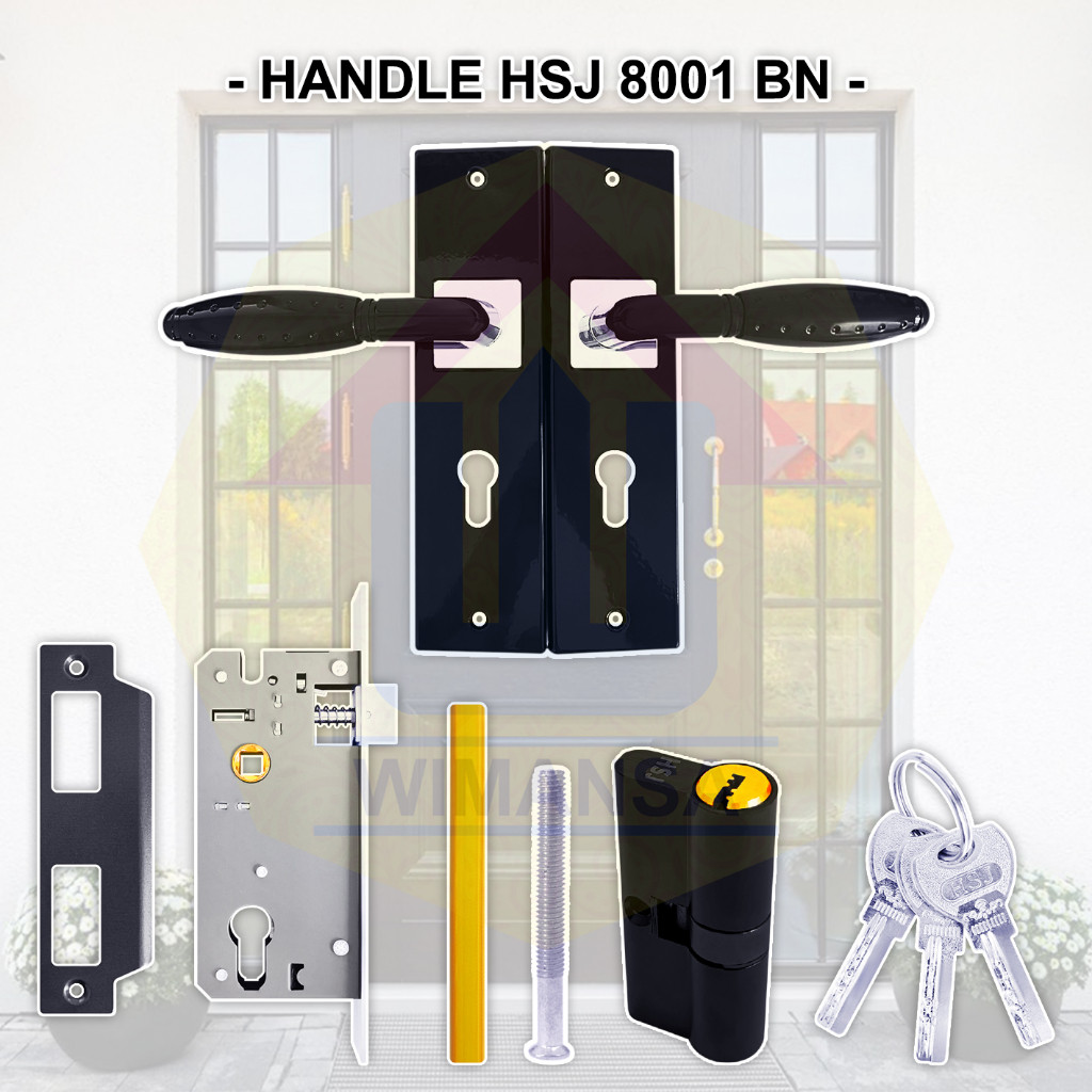 HANDLE PINTU TANGGUNG HSJ 8001 BN HITAM - KUNCI PINTU