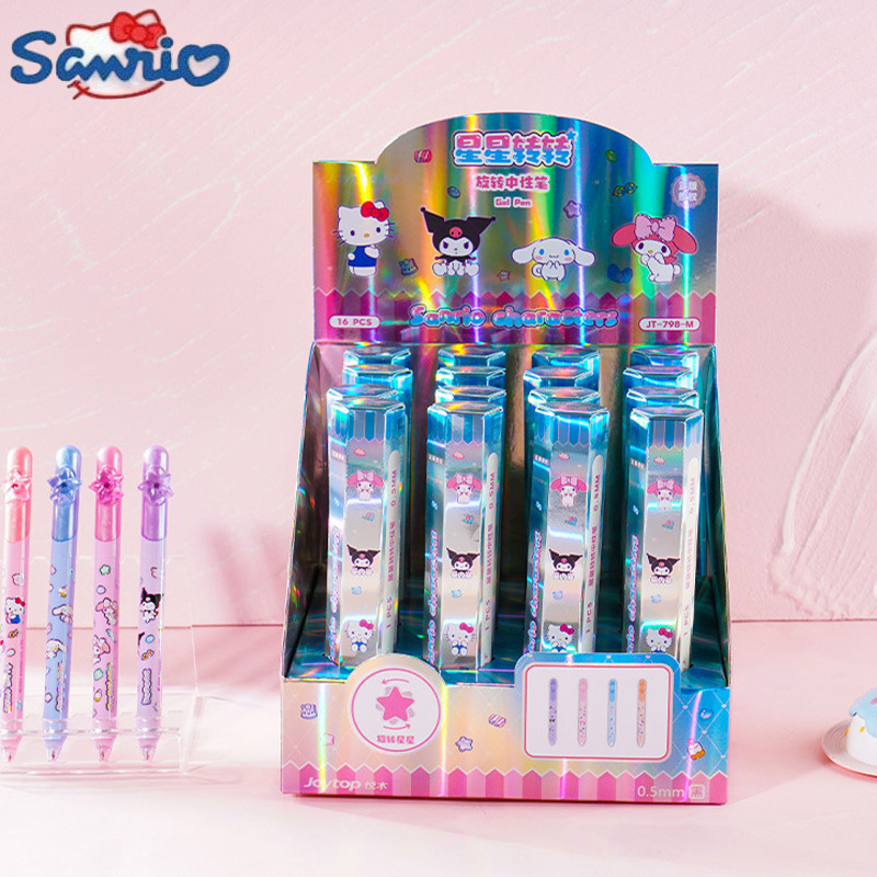 

4/16pcs Sanrio Kulomi Limited Press-Mobile Neutral Pen Cartoon Cinnamon Melody 0.5 Black Student Water Pen Stationery Gift