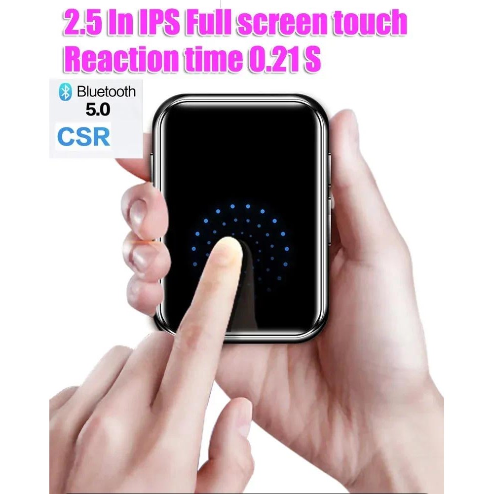 BENJIE X5 Full Touch Screen bluetooth MP3 Player 8GB Music Player With FM Radio Video Player E-book 