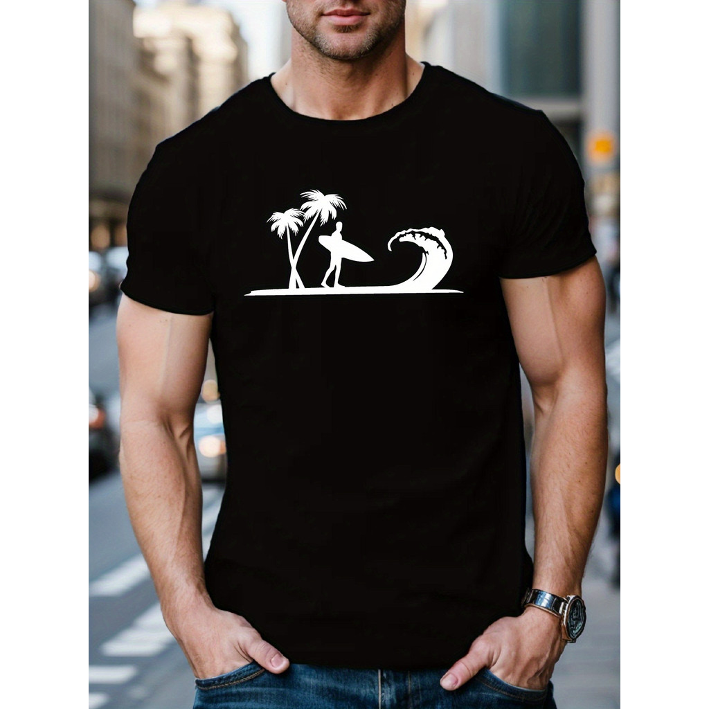 Kaos Pria Surfing - Kaos Pantai Pria, Baju Distro Cowok, Kaos Lengan Pendek Keren