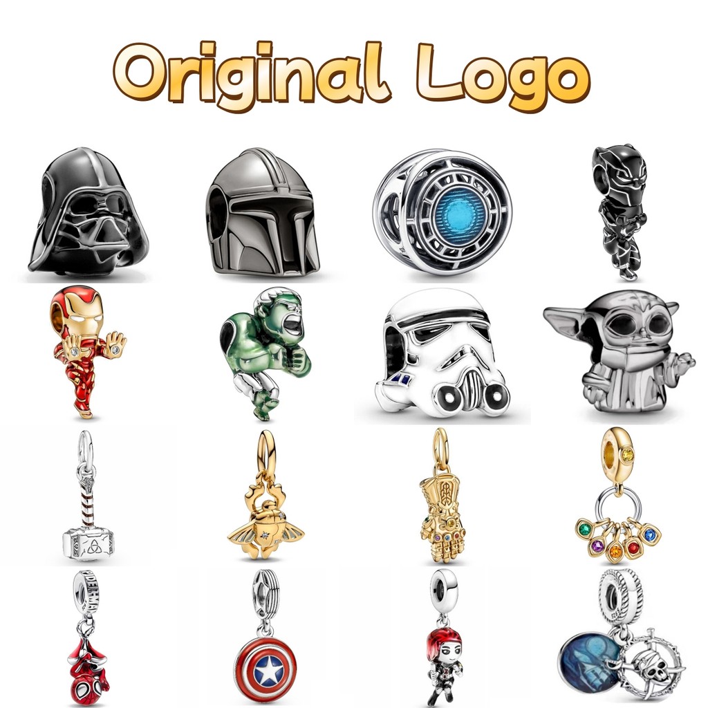 New 925 Silver Marvel Captain America Gloves Pendants Charms Beads Fit Original Pandora Bracelet DIY
