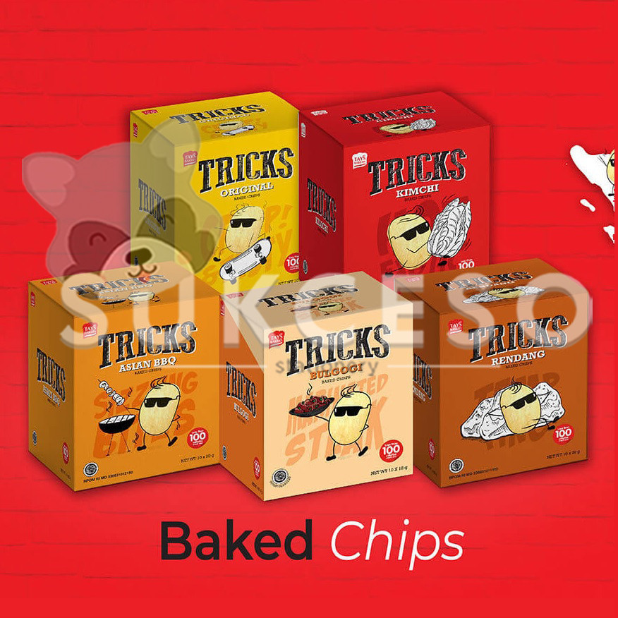 

TRICKS Potato Baked Crisps DIJUAL PAK ISI 10 - Snack Biskuit Makanan Ringan