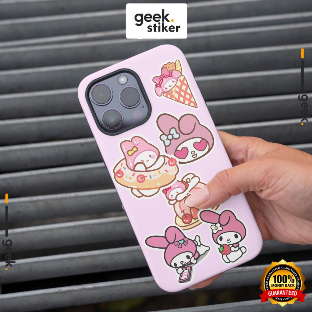 

Stiker Pack My Melody Aesthetic | Stiker Kartun Animasi Paper Vinyl | Stiker Laptop Buku Jurnal Tumbler
