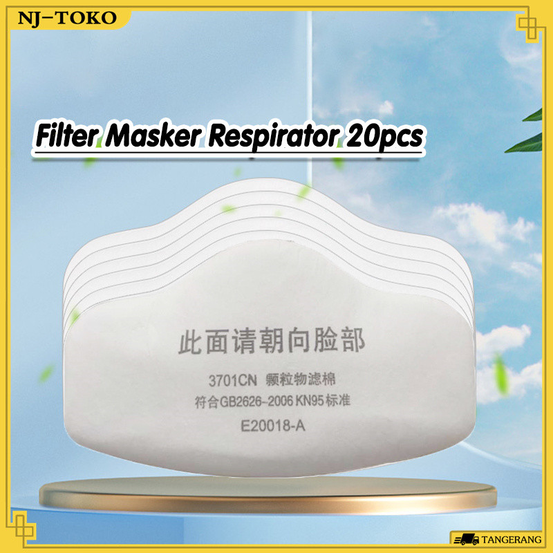 20PCS Filter Masker Respirator 3M 3701CN Cotton Filter Masker Respirator Untuk Masker Respirator 320