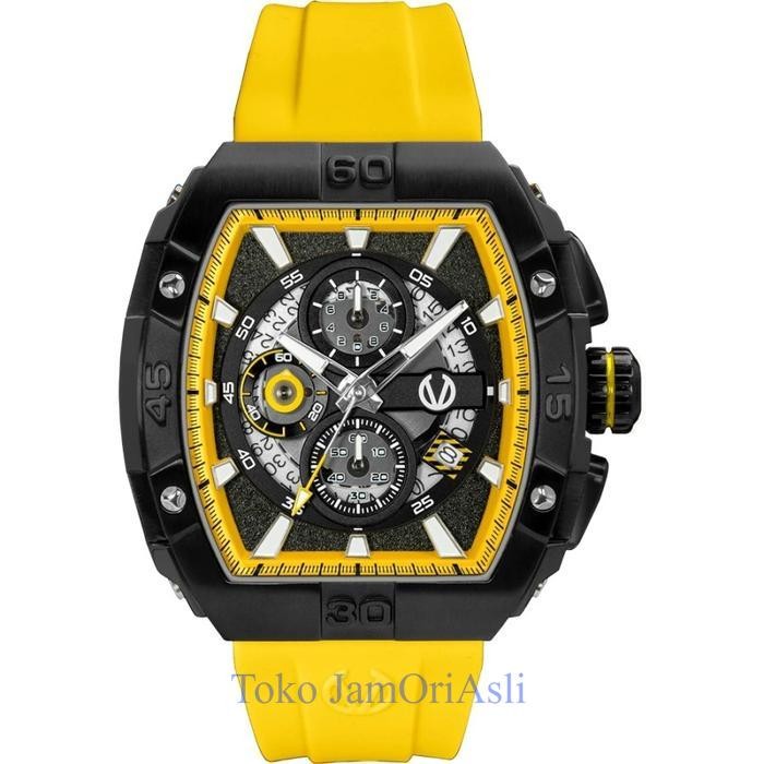 Promo Original Jam Tangan Pria Christ Verra CV 53606G-36 BLK/YLW Chronograph Garansi Resmi 2 Tahun