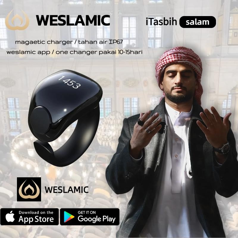 WESLAMIC iTasbih salam Zikr Ring tasbin digital smart tasbih Smart Ring cincin tasbih digital