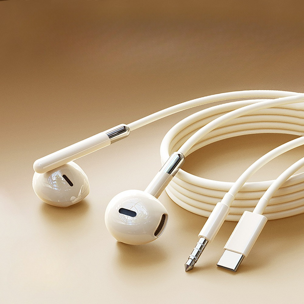 Type C Wired Headphones HiFi Stereo Surround Sound 3.5mm Earphones USB C Music Headset For Samsung G