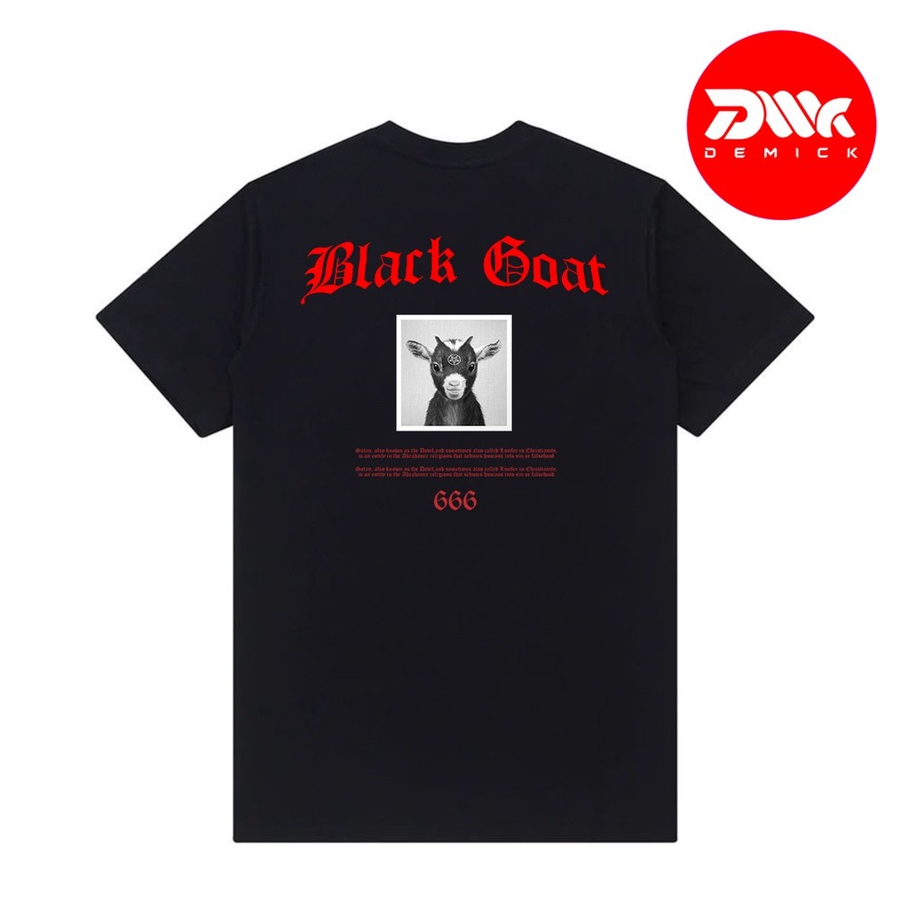 Kaos Satanic Black Goat Baju Satanic Lucifer Baphomet Black tees