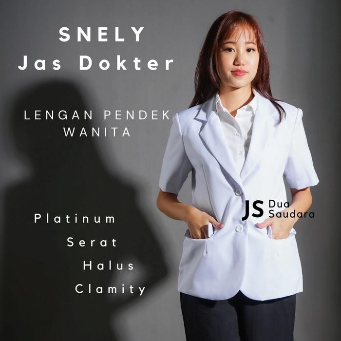 SNELI WANITA TANGAN PENDEK / JAS DOKTER WANITA LENGAN PENDEK / BAJU DOKTER WANITA LENGAN PENDEK / JA