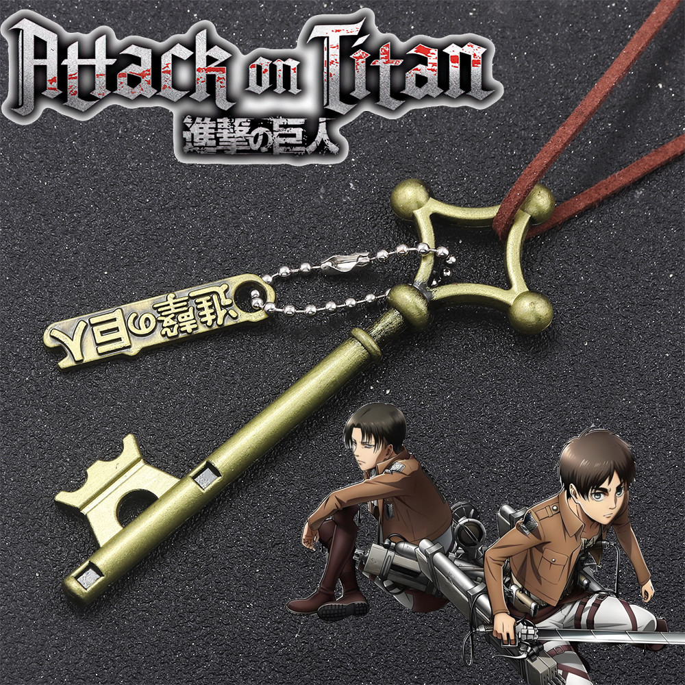Anime Attack on Titan Necklace Eren Jaeger Basement Key Cosplay Props Pendant For Women Men Fans Jew