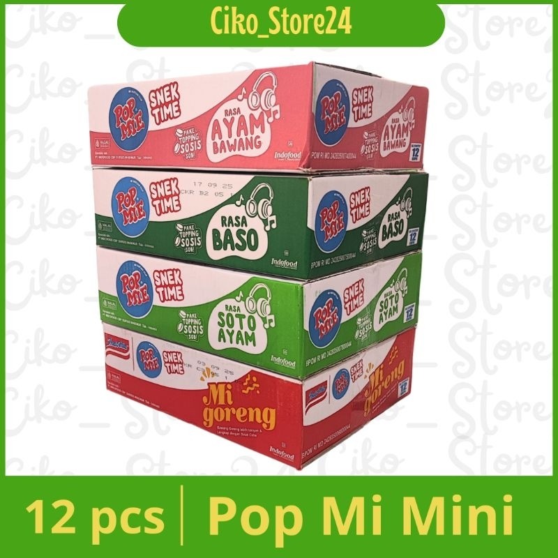 Pop Mie Mini 1 Dus isi 12 Pcs @ 39g | Pop Mie Mini Indofood