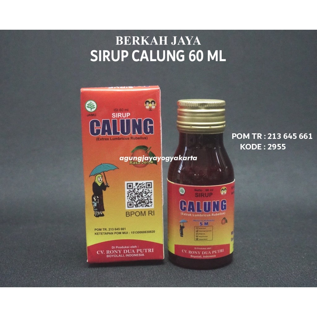Calung Sirup 60 ml / Obat Sirup Ekstrak Cacing / Sirup Penurun Demam / Obat Tipes / Jamu Penurun Pan