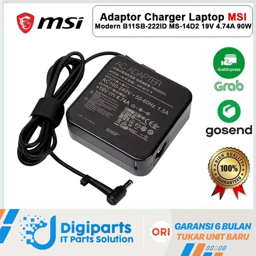 Charger Adaptor MSI Modern 14 B11SB-222ID MS-14D2 19V 4.74A 90W NEW
