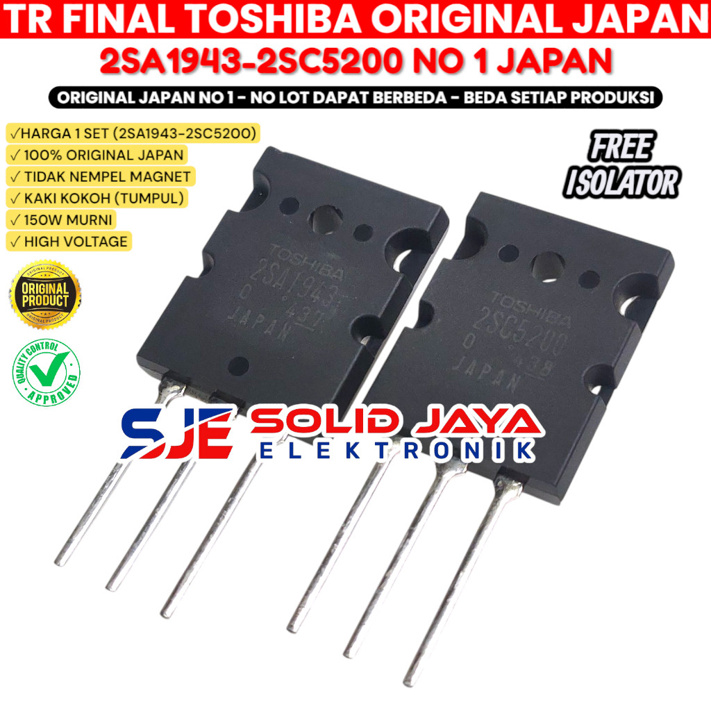 TANEKASHOP - TRANSISTOR TOSHIBA 2SC5200 - 2SA1943 TR TOSHIBA 2SC 5200 2SA 1493 TRANSISTOR TR FINAL T