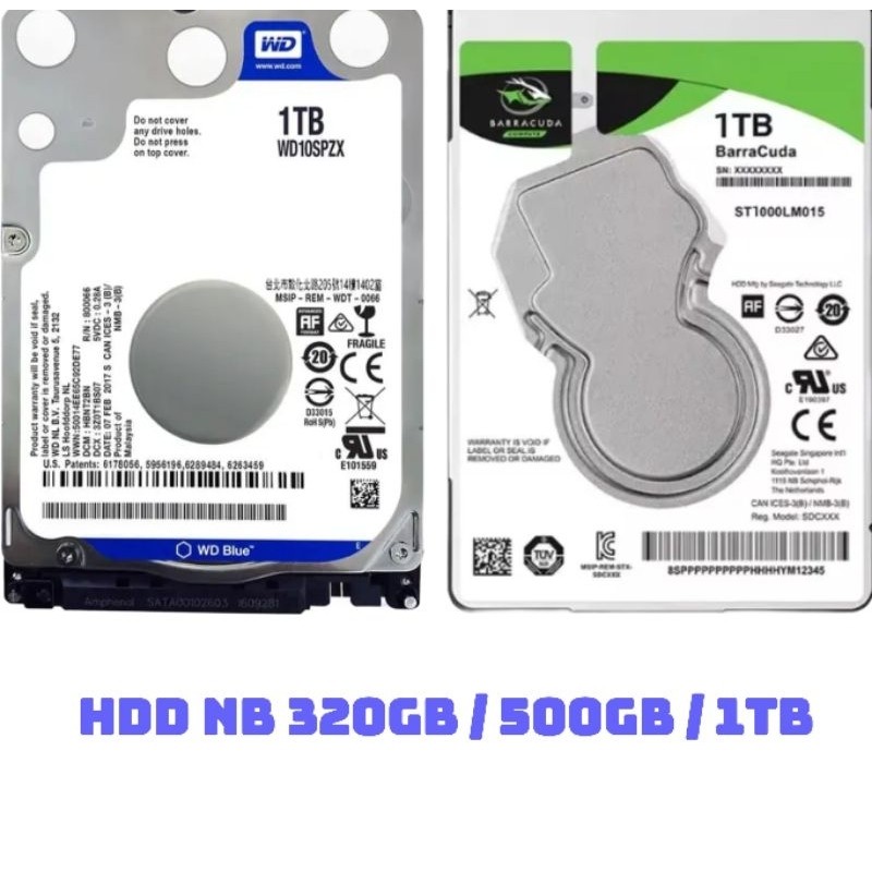 w42b store Hardisk NB 1TB / 500GB/ 320GB WD Blue / Barracuda Sata 2.5 Baru Promo Hardisk Laptop / PS