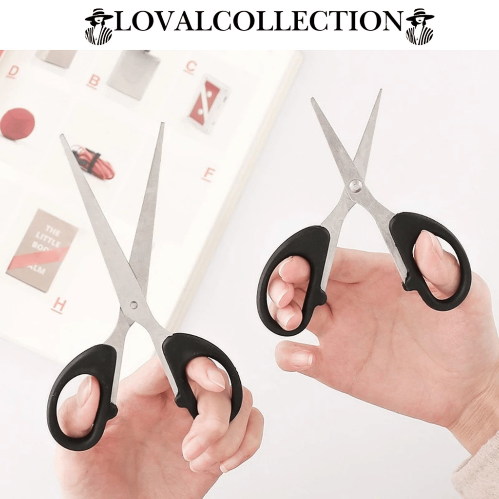 LC Gunting Kertas Hitam Stainless Steel H1055 Super Tajam Gunting Rambut Ukuran Besar Sedang Dan Kec
