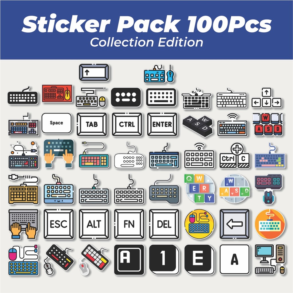 Hot Stiker Keyboard Lucu Anti Air Stikers Berperekat Waterproof Sticker Decal Buat Motor Helm Buku J
