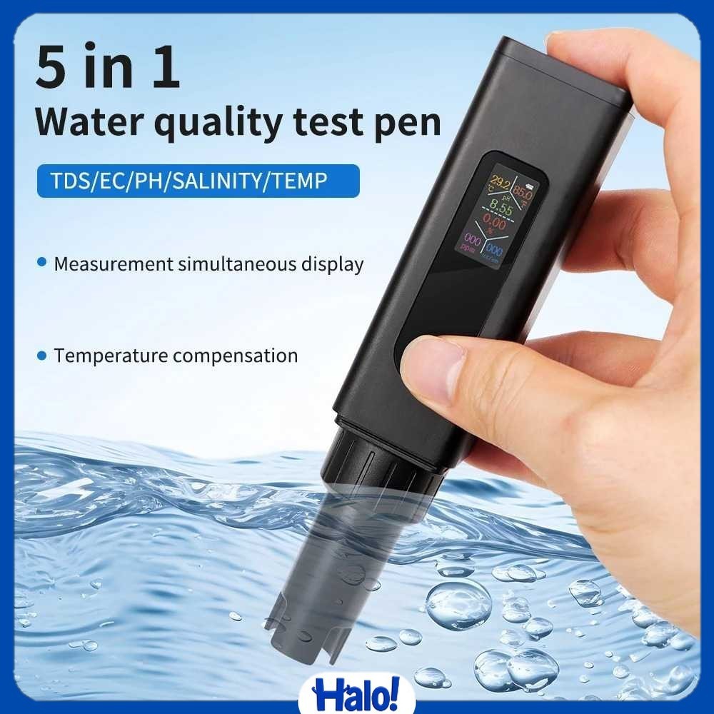 Alat Ukur Kualitas Air Digital 5in1 PH EC TDS Meter Pen - J510