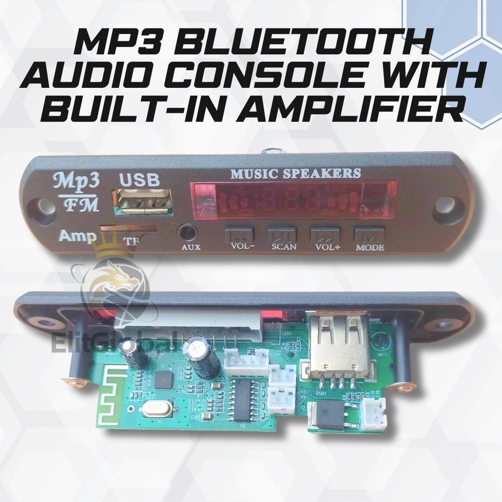 Modul MP3 Bluetooth & Amplifier Audio – Rakit Pemutar Musik dan Power Amplifier DC 9-12V