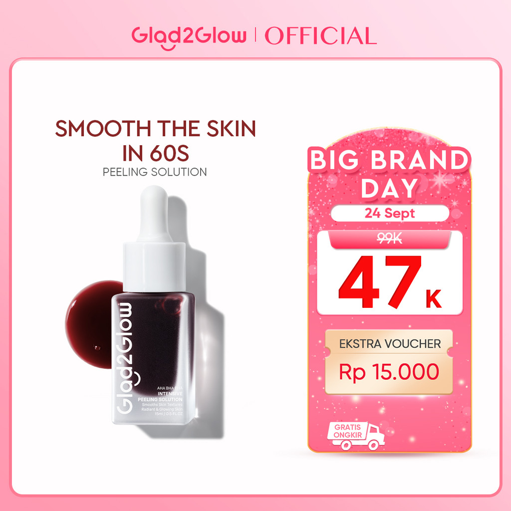 Glad2Glow AHA BHA PHA Intensive Peeling Solution 15ml G2G Peeling Serum Esfoliasi Wajah Exfoliating 