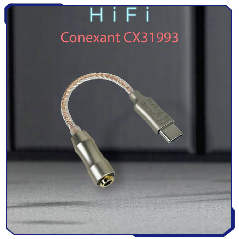 Kabel USB Type C ke 3.5mm Adaptor HiFi DAC Conexant CX31993 Chip - CX-PRO