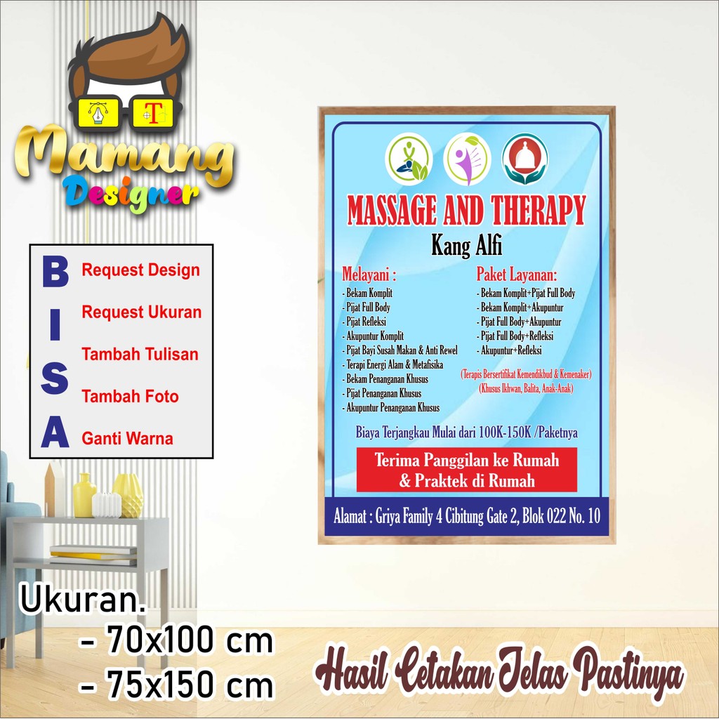 Cetak Spanduk Backdrop Jasa Pijat dan Massage  Bagus