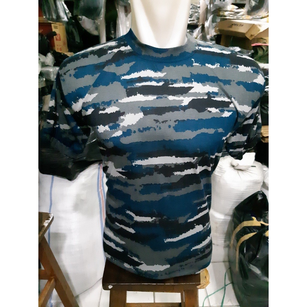 Kaos Oblong Loreng TNI AL (Polos) - Kaos Loreng Kapal - Kaos TNI AL - Kaos Loreng