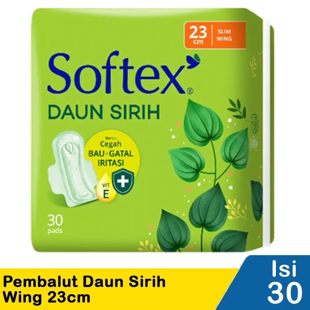 SOFTEX PEMBALUT DAUN SIRIH 30'S WING 23cm