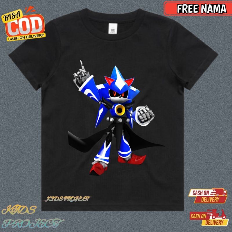 Kaos Sonic Anak Laki-laki Karakter Neo Metal Sonic