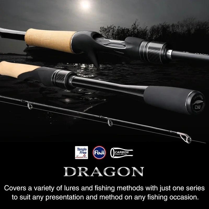 TSURINOYA DRAGON Fishing Rod 1.98m 2.08m L ML M Fast Action Spinning Casting Rod For Bass Pike FUJI 