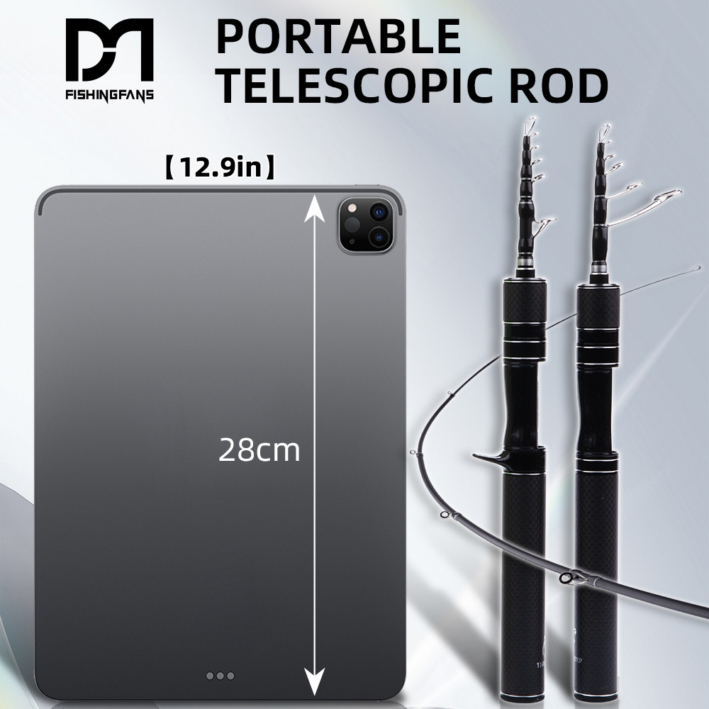 FISHINGFANS Ultralight Telescopic Lure Rod Travel Rod Carbon Handle solid tip Fishing Rod UL Portabl
