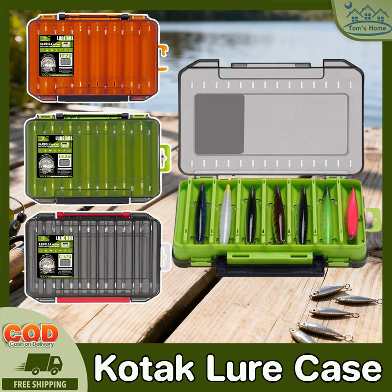 3 Warna Kotak Lure Case Plastik 2 Sisi Premium Box Umpan Pancing Metal Jig Seri Pancing Kotak Pancin