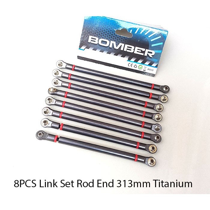 Bomber Aluminium Linkset 313MM Rod end Link Set for RCAxial SCX10 II BANDITO INJORA