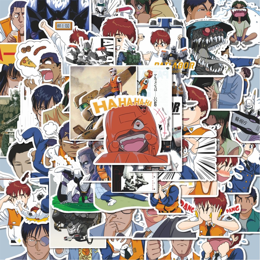 100PCS Lucu Stiker Patlabor Robot Anime Stiker Aesthetic Stiker Anti Air Stikers Berperekat Waterpro
