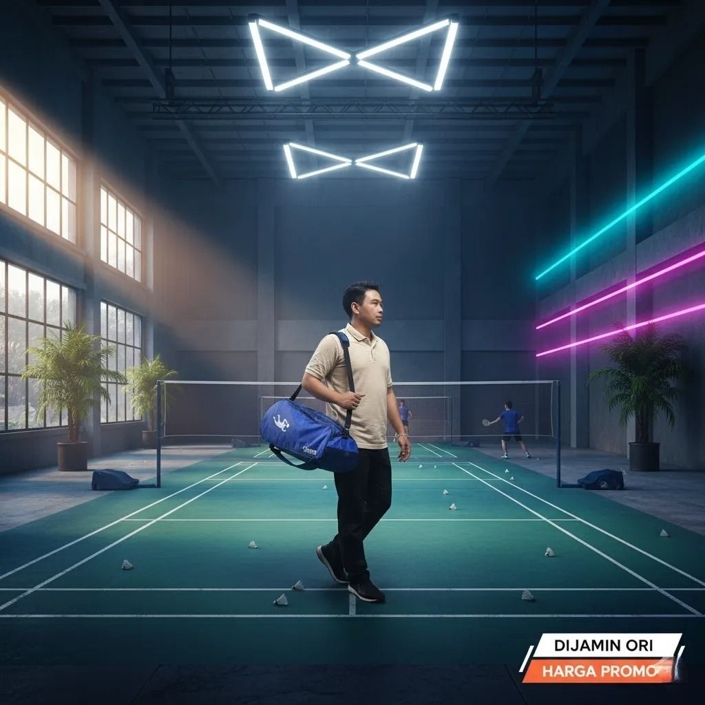 Tas Raket Badminton Ransel Double Pocket Waterproof