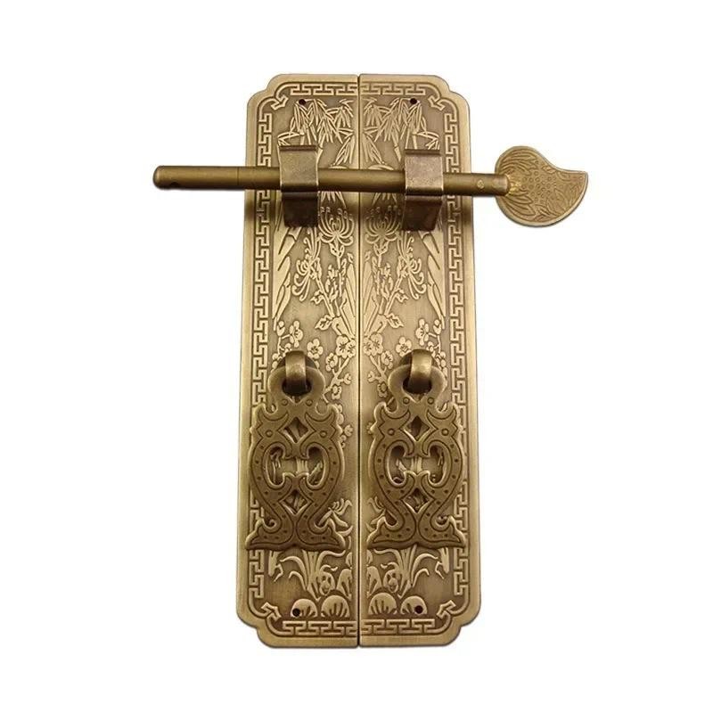 15cm/18cm Door handle Chinese style Retro Pure copper Antique Chinese furniture handle Cabinet Pair 