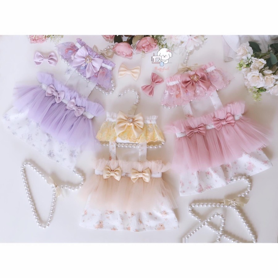 Fluffytail Nami Full Set (Dress + Collar + Bowclip) Pet Clothes Super Cute LIMITED edition