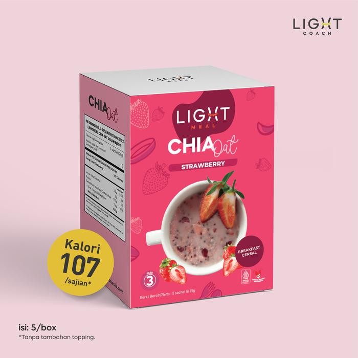 OLVERA || [    ]  Chia Oat Strawberry | Sereal Diet Buah | Oatmeal Chia Seed Stroberi