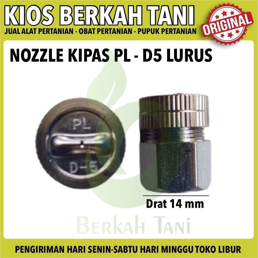 Nozzle Kipas lubang 1 PL - D5 LURUS Nosel Spuyer Mata 1 Tangki Sprayer
