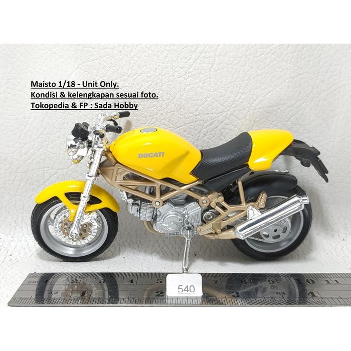 HW  Diecast Motor Maisto 1/18 Ducati Monster 900 Kuning Unit Only