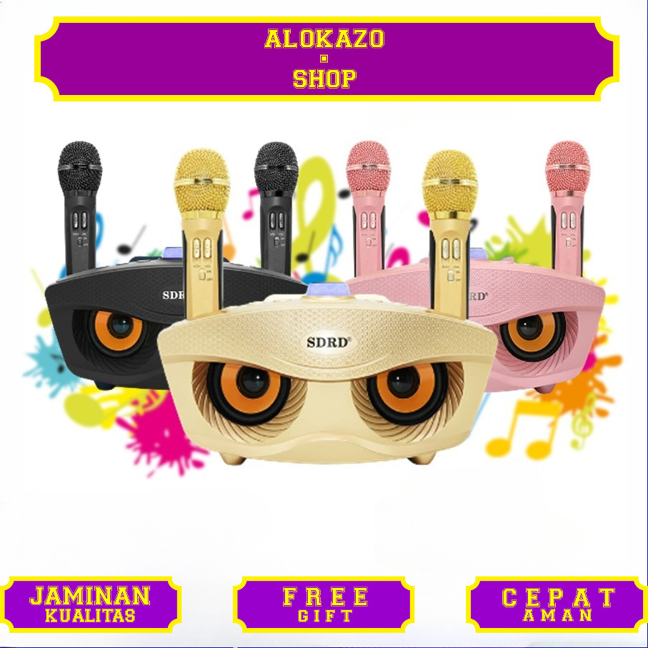 SDRD SD 306 SPEAKER KARAOKE BLUETOOH SDRD SD306 DENGAN 2 MICROPHONE WIRELESS
