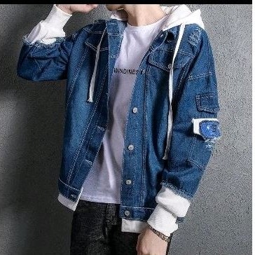 JAKET JEANS PRIA KOREAN STYLE/ JAKET JEANS COWOK KOMBINASI Unisex M L XL