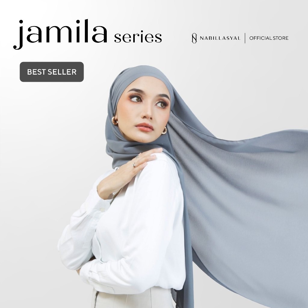 HUNTEDMANE Nabillasyal | Hijab Pashmina Melayu | Pashmina Semi-Instant | Jamila Series
