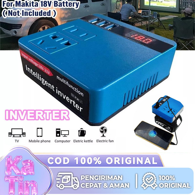 Baterai Litium Inverter Charger Fast Charging 12v24v to 220v Inverter with USB Socket   Multifunctio