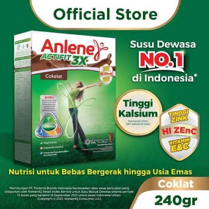 Anlene Actifit Original cokelat vanilla 240gr - Susu Bubuk - BON