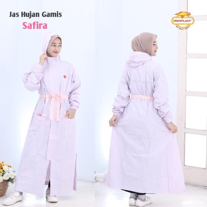 [Diora]  Jas Hujan Gamis Safira Indoplast - Lilac, SAFIRA GAMIS