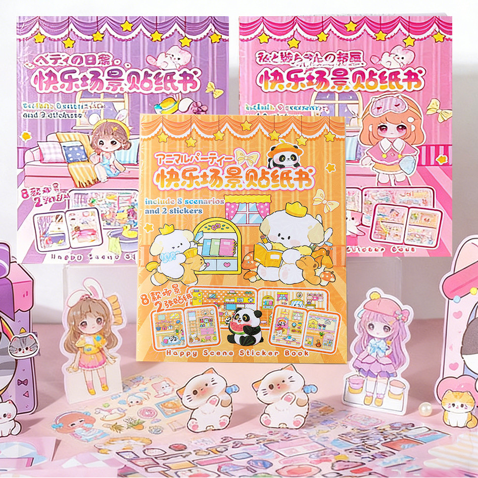 Sticker book Buku sticker lucu Viral quiet book 3D sticker book aesthetic diy