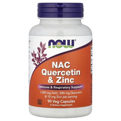 NOW Foods NAC Quercetin & Zinc 90 Veg Caps